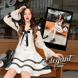 SP111 Elegant Lace : Mini Dress  เดรสสีขาวแบบคลีนๆ