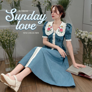 SP86 Sunday Love : Midi Dress เดรสยาวยีนส์ฟ้ากุหลาบ