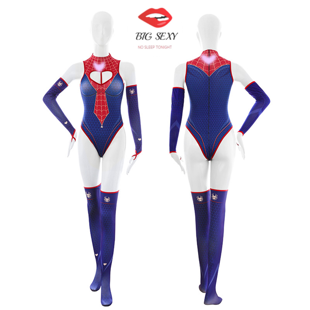 ชุดบอดี้สูท สไปร์เดอร์เกิร์ล 👑เกรดแท้พรีเมี่ยม พร้อมปลอกแขน ถุงน่อง เข้าชุด S-817 💥มีแพคสำหรับขายหน้าร้าน - รูปที่ 4