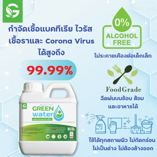 น้ำยาฆ่าเชื้อ ไร้แอลกอฮอล์ Green water กรดไฮโปคลอรัส * Food grade* ขนาด 1000 ML  อิเล็กโทรไลต์ วอเตอร์  HOCL