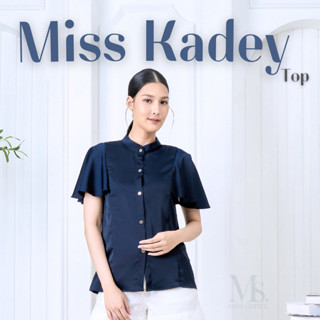 Miss office เสื้อคอจีนแต่งแขนระบาย (MT-241)