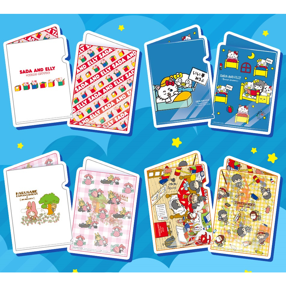 แฟ้มเล็กขนาด A5 Gintama x Sanrio (Limited) มาพร้อมซองกระดาษใส่ลายเฉพาะ มี 6 แบบให้เลือก