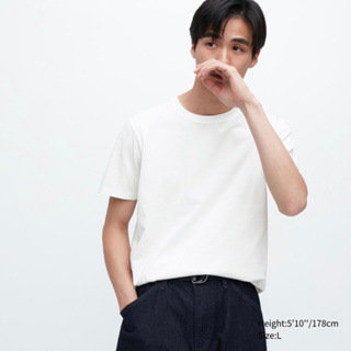 Uniqlo เสื้อยืดคอกลมแขนสั้น เนื้อคอตตอน supima เนื้อนุ่ม