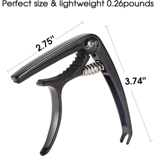 คาโป้(capo)กีตาร์โปร่ง กีตาร์ไฟฟ้า เบส อูคูเลเล่ รุ่นCP-00 สปริงดี หนีบแน่น ไม่บอด เหล็กแท้ คาโปเหล็ก