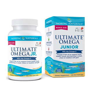 💥สินค้าUSA🇺🇸Nordic Naturals, Ultimate Omega Junior, Strawberry, 680 mg, 90 Mini Soft Gels