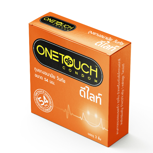 Onetouch Delight Condom ถุงยางอนามัยวันทัช ดีไลท์ 54 มม. ผิวเรียบ กระชับ 54 mm.( 1กล่องบรรจุ 3ชิ้น ) - รูปที่ 2