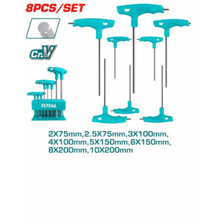 Total ประแจแอล ด้ามตัวที (8 ตัวชุด) หัวหกเหลี่ยม รุ่น THHW80816