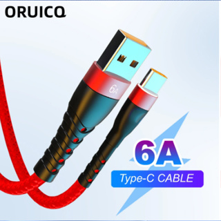 สายชาร์จ สายชาร์จเร็ว 1M Fast Charging Cable 6A สำหรับ Micro USB/Type-C/Samsung/Huawei/OPPO