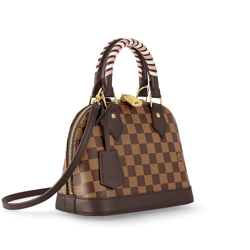 Louis Vuitton LV กระเป๋าผู้หญิง ALMA BB กระดานหมากรุกทอหูหิ้วกระเป๋าสะพายเปลือก N40447