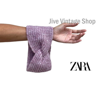 ที่คาดผม แบรนด์ ZARA เป็นไหมพรมถักสีม่วงพาสเทล สไตล์ minimal สภาพใหม่ ไซส์ M  / ZARA knitted turban headband