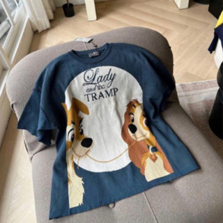 NEW IN เสื้อไหมพรมทรงโอเวอร์ไซด์  ทอลาย Lady&amp;Tramp🐶