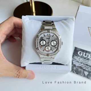 👑ผ่อน0%~แท้100%👑 GUESS ประกันตัวเครือง 3 เดือน SILVER TONE CASE SILVER TONE STAINLESS STEEL WATCH GW0558L1