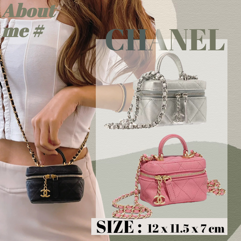 ชาแนล Chanel Vanity Mini Cosmetic Bag กระเป๋าสะพายสตรี Handy Messenger
