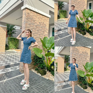 Jigsy Jeans Dress 🦋💎 มินิเดรสผ้ายีน ยืดได้นิดหน่อย