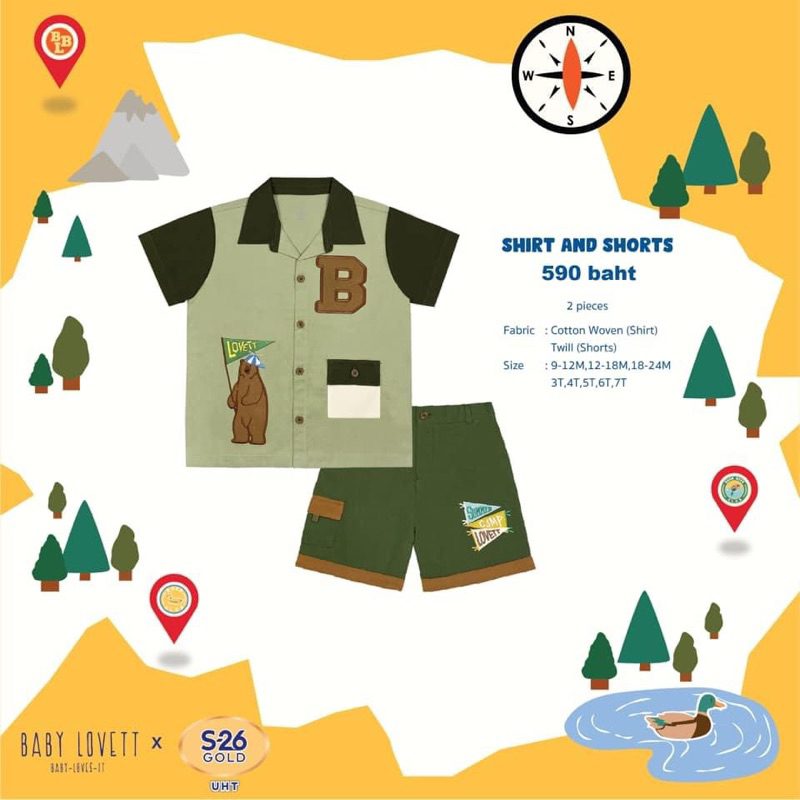 NEW ☀️ เชิ๊ต summer camp 3T ⛰️ Babylovett