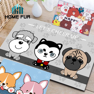 Home Fur พรมเช็ดเท้า พรมปูพื้นตกแต่งบ้าน ห้องนั่งเล่น/ครัว/น้ำ ลายการ์ตูนน่ารัก กันลื่น พื้นนุ่ม