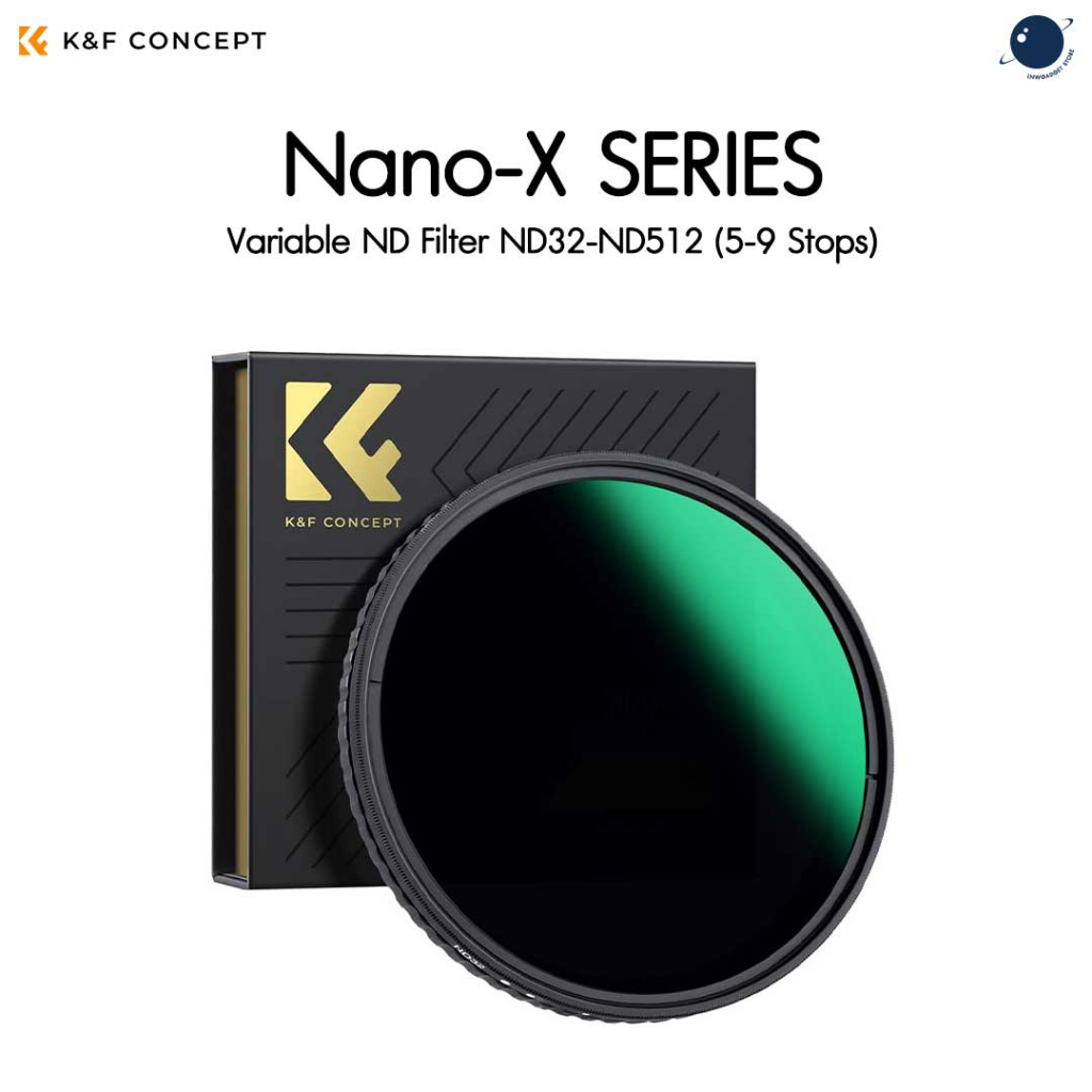 K&F 49-82mm Nano-X Variable ND Filter ND32-ND512 (5-9 Stop), No X-Cross ประกันศูนย์ไทย 2 ปี