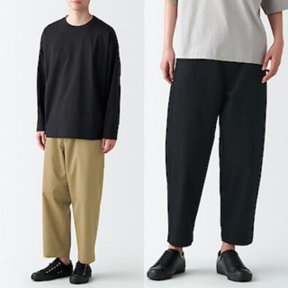 *Unisex*กางเกงชิโนทรงขากว้างผ้ายืด (Muji)