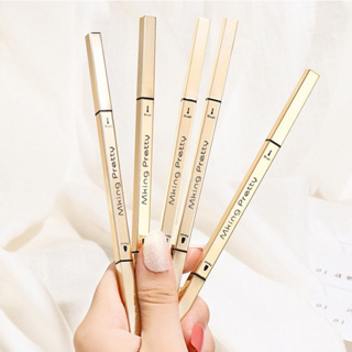 ดินสอเขียนคิ้วพร้อมแปรง กันน้ำกันเหงื่อ ติดทน ที่เขียนเขียนคิ้ว [3C-12]eyebrow pencil Gold