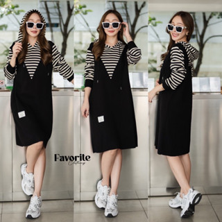 🌈🌿🌺🌸🌼🤎🧡🇰🇷Knit Stripe Hood Patch BiB Long Skirt Dress