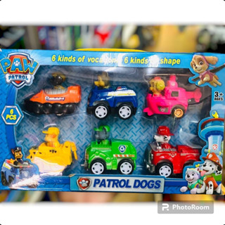 ได้ครบชุด แก๊งรถหมา  Paw patrol Dogs รถชนถอย​ รถไขลาน​ ของเล่น​ โมเดล พาวเพทโทร พาวพาโทรล อเวนเจอร์