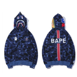 หัวฉลาม Bape หัวลิง   เสื้อฮู้ดมีซิป 3D รูดซิปไปด้านบน