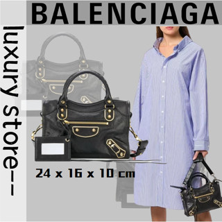 บาเลนเซียก้า   Balenciaga/City Mini Shoulder Bag/Women/Black Gold/Ladies Bag/กระเป๋าสะพายข้าง