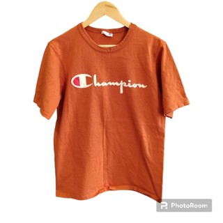 เสื้อยืดChampion สีชาไทย สกรีนกำมะหยี่ สวยสดใจเวอร์