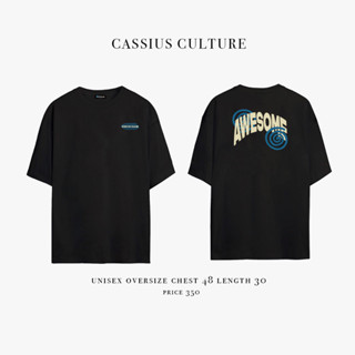 CASSIUS PREMIUM COTTON OVERSIZE เสื้อยืดสกรีนลาย พรีเมี่ยม awsomeวงกลม ดำ