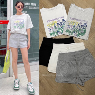 NEW!! Comfy t-shirt🤍🩶 (350฿ฟรีส่ง) เสื้อยืดผ้าคอตตอนแขนสั้น สกรีนลายด้านหน้า น่ารักมากๆ ทรงโอเวอร์ไซร์ ผ้าเนื้อดี glam