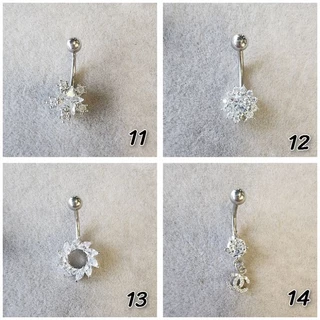 (พร้อมส่ง) จิวสะดือ จิวดอกไม้ จิวเพชร งานสแตนเลสแท้
