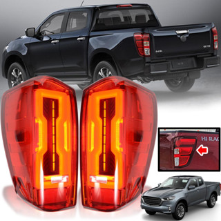 ไฟท้ายแต่ง LED รุ่น มาสด้า MAZDA BT-50 BT50 ปี 2020 - 2022 สีแดง 1 คู่ ซ้าย + ขวา รวมชุดสายไฟ