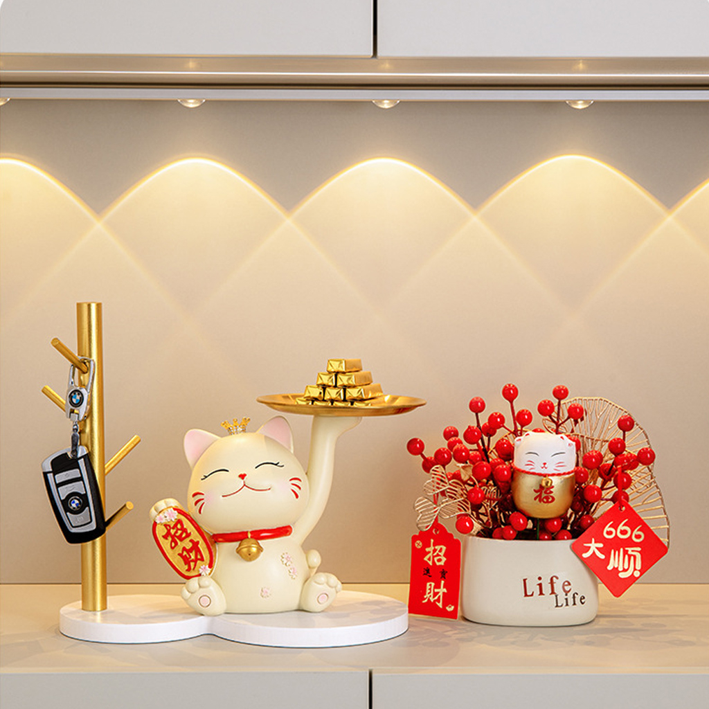 Specialthing ของตกแต่งบ้าน ตุ๊กตาแมวนำโชค แมวถือถาด ถาดเก็บกุญแจ/ของกินเล่น/เครื่องสำอาง - รูปที่ 4