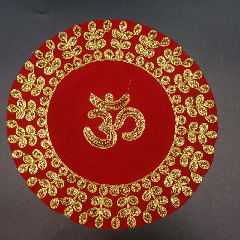 A&R Tewa Bucha ผ้ารององค์/รองพาน-10นิ้ว-ปักลายโอม