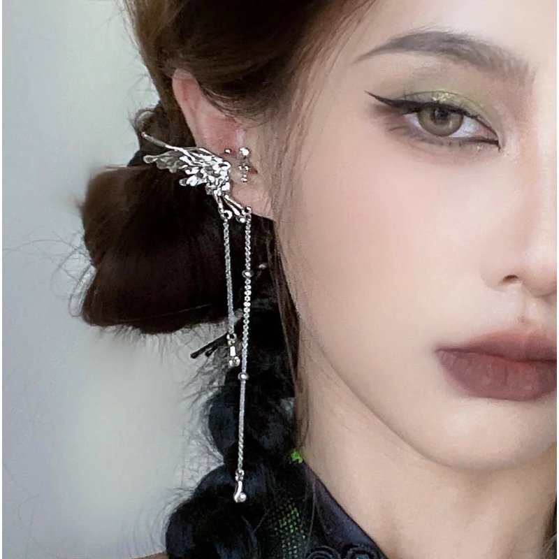 พร้อมส่งจากไทย 🎁แถมกล่องทุกออร์เดอร์🎁 (E12) ต่างหูแบบหนีบ ear cuff แฟชั่นเกาหลีสไตล์เจ้าหญิงหรูหราสำหรับใส่ออกงานสังคม