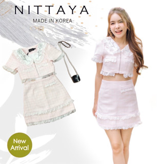 ราคาถูกที่สุด!! NITTAYA เซตเสื้อคอปกกุหลาบ+กระโปรง สีน้องละมุนมาก