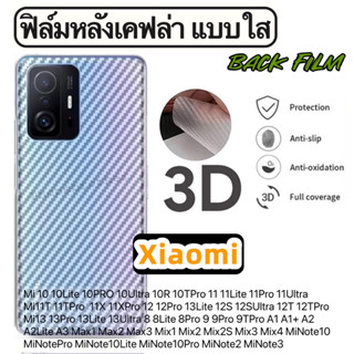 ฟิล์มหลังเคฟล่า แบบใส Xiaomi Mi 10 10Lite 10PRO 10Ultra 10R 10TPro 11 11Lite 11Pro 11Ultra Mi11T 11TPro  11X 11XPro 12 1