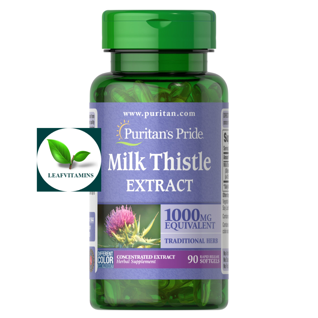 Puritan's Pride Milk Thistle Extract 1000 mg (Silymarin / 90 Softgels)
