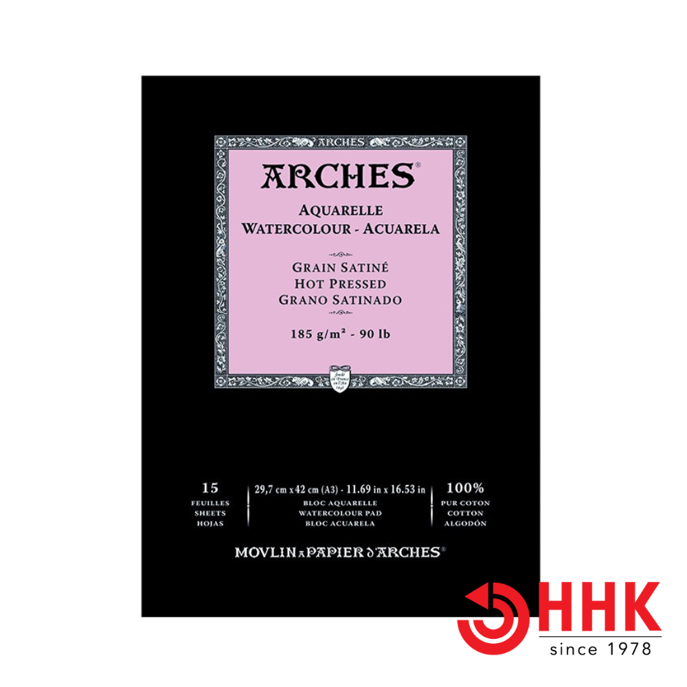 Arches(อาร์เช่) สมุด185g 29.7x42cm (A3) 15 แผ่น ผิวเรียบ 1795222