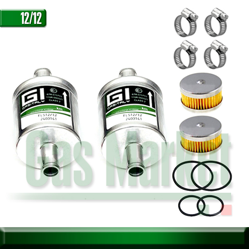 X2 GI Filter 12*12 and Clamps + Tomasetto Reducer Filter – ไส้กรองหม้อต้ม + GI กรองแก๊สหัวฉีดLPG/NGVขนาด12*12มม 2 ชิ้น ราคา ถูกที่สุด ดีลบีเคเค