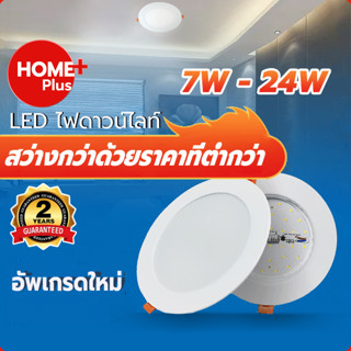 Homeplus 🌟คุณภาพที่ดีที่สุด🌟โคมไฟดาวน์ไลท์ ฝังฝ้า LED 7W 10W 14W 20W 24W ดาวไลท์ Daylight ดาวไลท์ แบบบาง