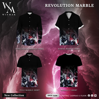 เสื้อเชิ้ตฮาวายแขนสั้นลายหินอ่อน: Hawaii Revolution  Marble Shirt(Short-Sleeve)