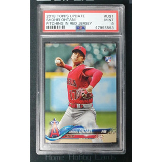 การ์ด 2018 Topps Update Shohei Ohtani PSA 9 , การ์ดรุกกี้ Rookie โอทานิ เบสบอล baseball