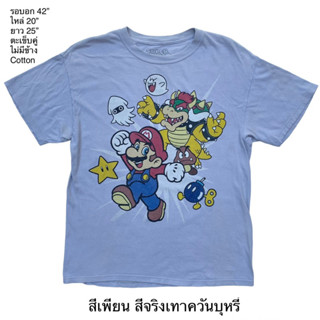🌼มือ2🌼Super Mario เสื้อยืดสีเทา (ในรูปสีเพี้ยน)