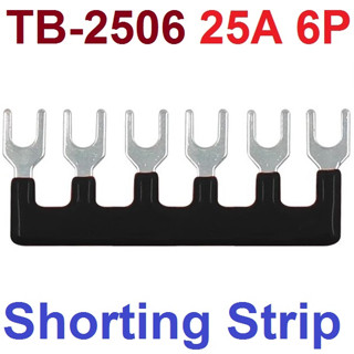 (10ชิ้น)TB-2506 จั้มเปอร์ สำหรับเทอร์มินอลบล็อก 6 ช่อง Jumper Bar for Terminal Block 6 pin Connector Bar