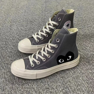 CDG Play X Converse 1970s chuck taylor all star "Gray-black" รับประกันของแท้