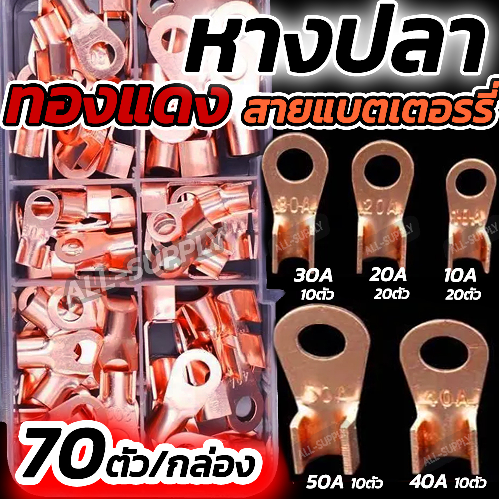 หางปลาทองแดง แท้ หนา (1กล่อง70ตัว) หางปลา ทองแดง หางปลาทองแดงแท้ หางปลาแบตเตอรรี่ หางปลาสายไฟ หางปลาแบต หางปลาต่อสายไฟ