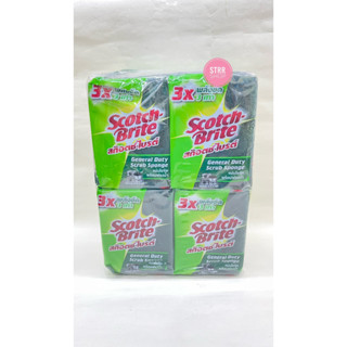 แผ่นใยขัด ฟองน้ำ 3M scotch brite สินค้ายกโหล (12ชิ้น)