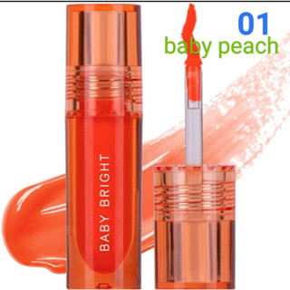 Baby Bright ลิปแอนด์ชีคพีชโกลว์ทินท์ 2.4g (เครื่องสำอาง,ลิป ,ลิปทินท์) เบอร์ 01 Baby Peach