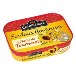 Connetable sardines in sunflower oil 140g. ปลาซาดีนในน้ำมันดอกทานตะวัน สินค้านำเข้า